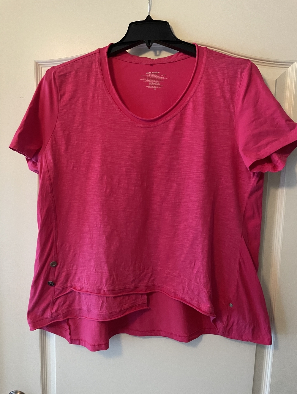 neon buddha Bright Hot Pink Layered Short Sleeve Tee